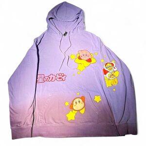 purple Kirby hoodie with star designs